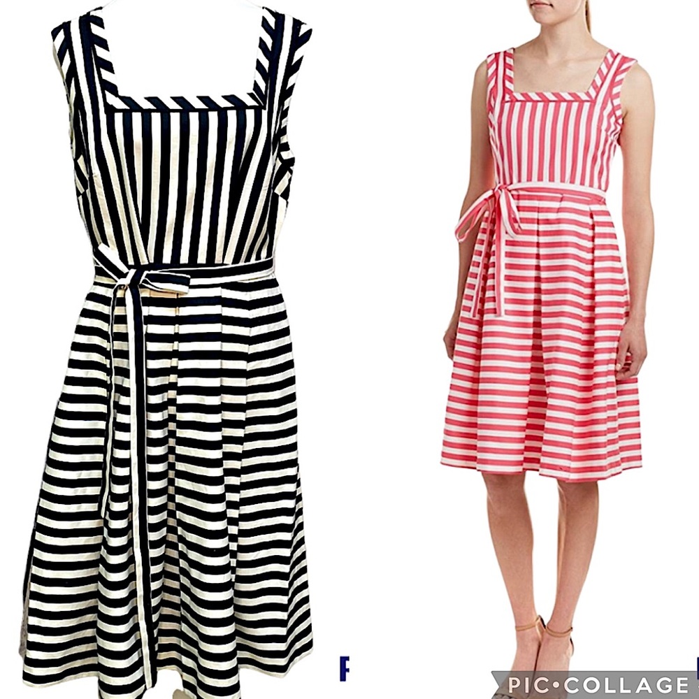 Anne Klein Striped Fit & Flare Dress